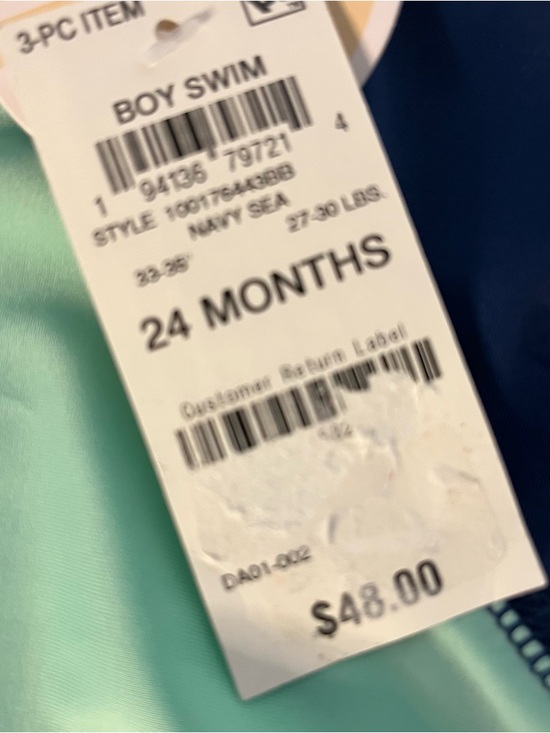 First Impressions Boys Navy and Mint Kids Swim Rashguard - 24 mos NWT - Picture 4 of 4